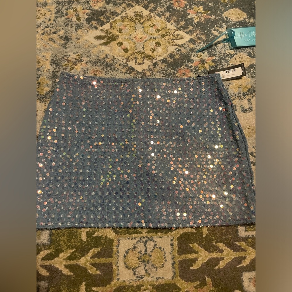 Size 4 blue sequin mini skirt
